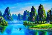 广西桂林漓江+银子岩+西街+世外桃源+双人漂流+骑行+古东瀑布+象鼻山双卧5天